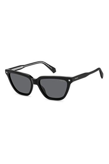 Polaroid Ochelari de soare pentru femei Pld 4157/s/x 807/m9, negri, lentile tip ochi de pisică, 55 mm
