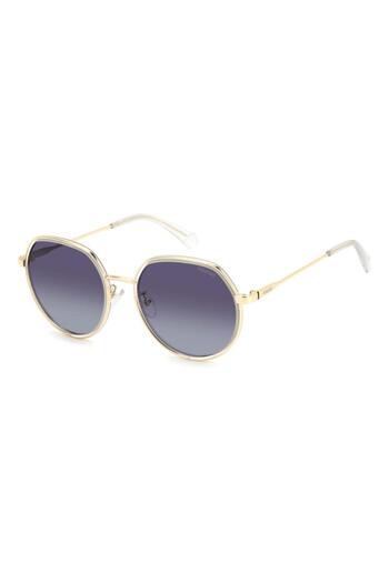 Polaroid Women's Sunglasses Pld 4160/g/s/x/ J5g Gold, White, Round, 55 Mm