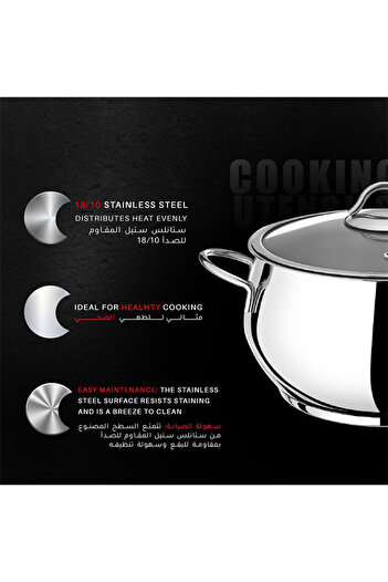 Cady One 9-piece Non-stick Stainless Steel Cookware Set, Made In Turkey 109-09-ba3100