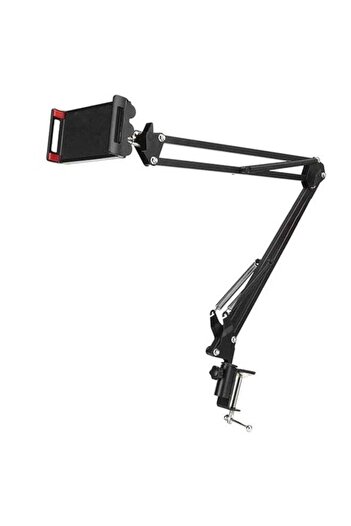 Generic Long Arm Lazy Mobile and Tablet Stand Black