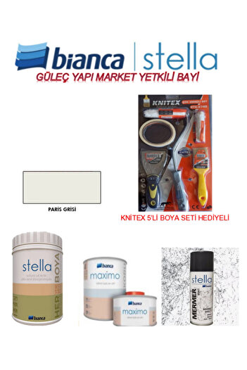 Bianca Stella Set "mutfak - Tuvalet Banyo - Fayans - Mobilya" Boyamak Için Knitex Boyama Seti Ile Birlikte