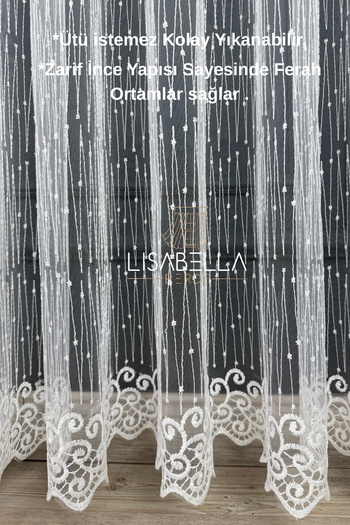 LisabellaHome зигзагоподібний візерунок Броде тюль (1x3 щільний шов) не потребує прасування