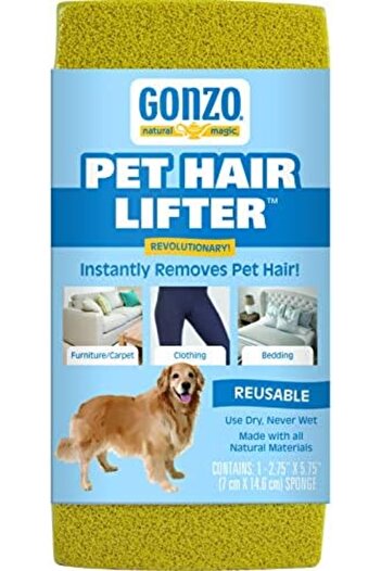 Gonzo Natural Magic Pet Hair Lifter - Remove Dog, Cat and Other Pet Hair from Furniture, Carpet, Bed