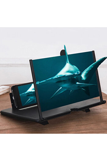 FOXMAG24 3D Image Magnifying Screen, Universal, 12 Inch, with Phone Holder, Black