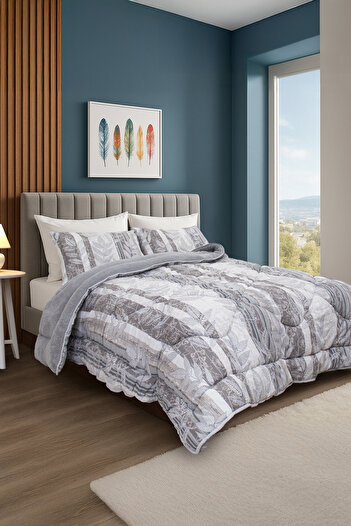 YALITEKS HOME Μονό Βαμβακερό Σετ ύπνου |   Πάπλωμα Welsoft + Εφαρμοσμένο σεντόνι + Μαξιλαροθήκη