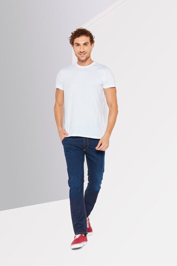 Diesel Men Krooley Jogg Tapered Fit Plain Stretchable Jeans, Blue