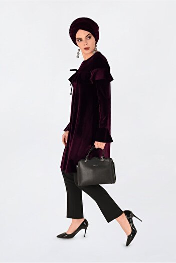 Alvina Velvet Tunic with Shoulder Volanes 4789