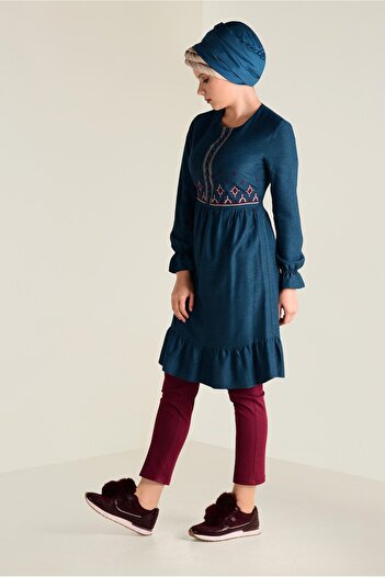 Alvina Buttoned Embroidered Tunic - 4665