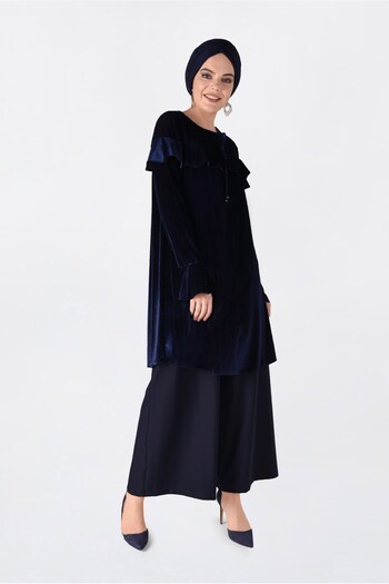 Alvina Velvet Tunic with Shoulder Volanes 4789