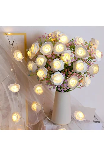 Taimi Bright foam LED lights artificial flowers string light for wedding decoration flower