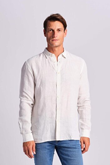 Ruck & Maul Men's Linen Shirt 24865-1000 White