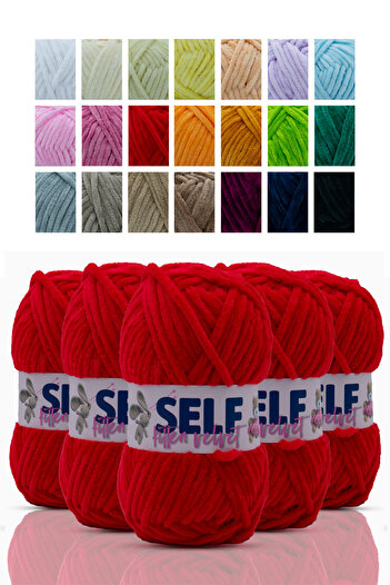 Self Velvet Kitten - Red Velvet Yarn, Amigurumi, Toy, Blanket Hand Knitting Yarn