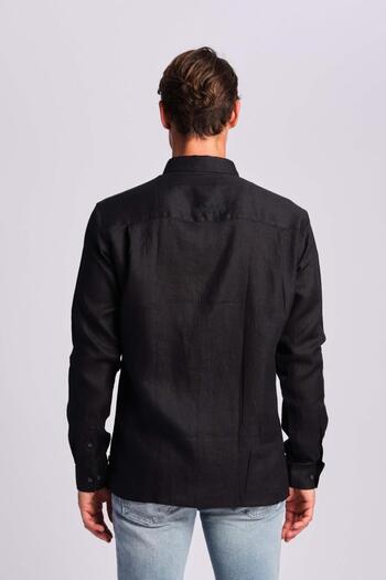 Ruck & Maul Men's Linen Shirt 24865-9000 Nero