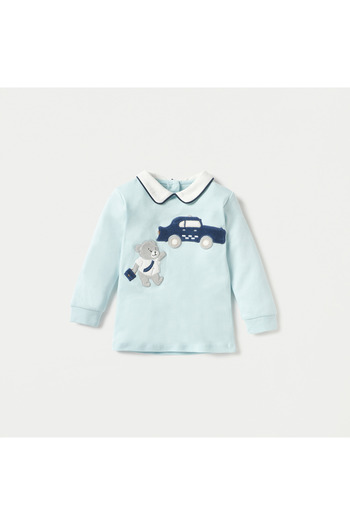giggles Bear Applique T-shirt and Pyjama Set