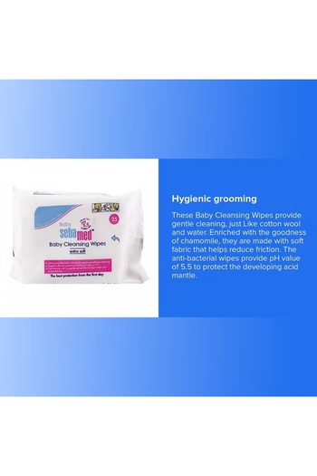 Sebamed Baby Cleansing Wipes 25 pcs Soft, Hypoallergenic Wipes for Delicate Skin & Daily Use