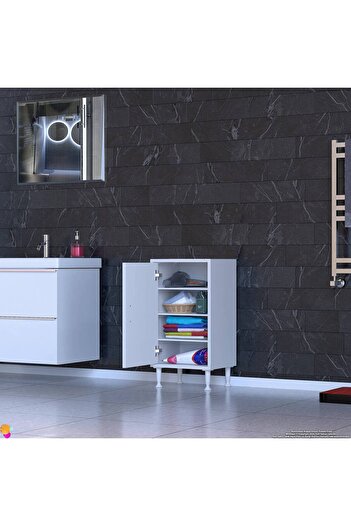 Modilayn Küçük Alanlar İçin Akıllı Çözümler 45x75x 32,5 cm’ lik 1 Kapaklı 4 Göz Raf Dolap