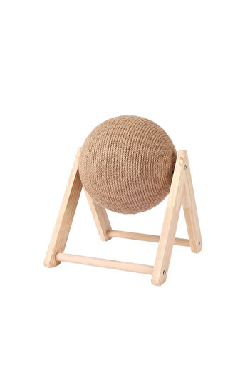 NEXTLY Cat Scratching Toy, Ball, Rotating Ball, Sisal Cover, Wooden Stand