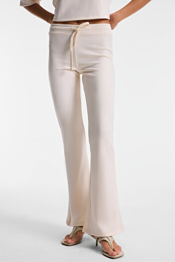 GRIMELANGE Γυναικείο ASHERA Stretchy Fabric Wide Leg Slim Fit Μπεζ Φούτερ
