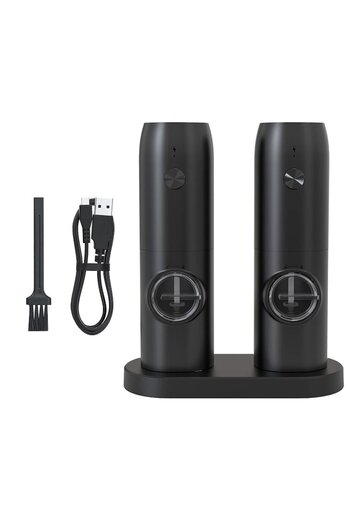 NEXTLY Set Of 2 Electric Grinders With Charging Stand, For Salt, Pepper And Other Spices