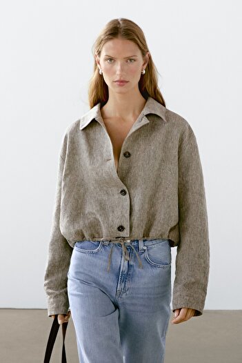 Massimo Dutti %100 keten bomber ceket
