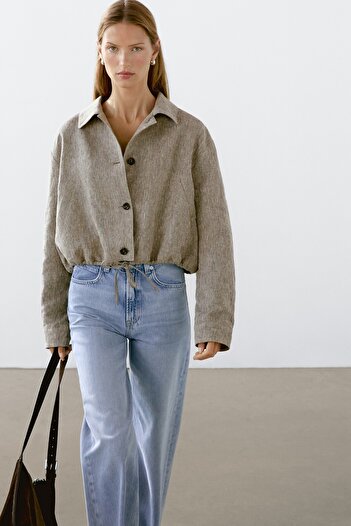 Massimo Dutti %100 keten bomber ceket