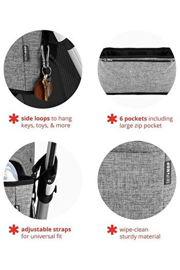 Skip Hop Grey Melange Grab&Go Ultra Car Organizer