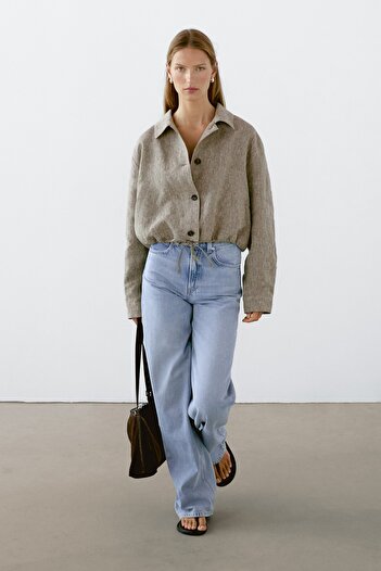 Massimo Dutti %100 keten bomber ceket