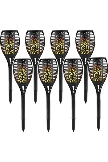 NEXTLY Set 8 X Lampa Solara De Exterior Tip Torta Cu Efect De Flacara , Decorativa, Senzor