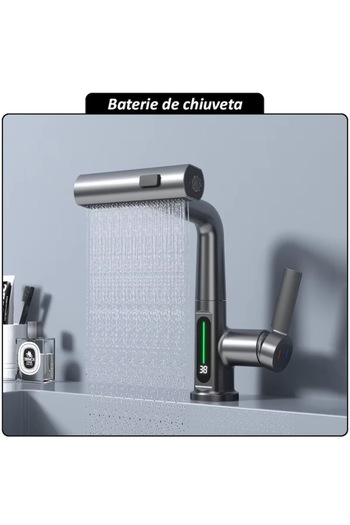 NEXTLY Baterie Pentru Chiuveta , Pentru Bucatarie Si Baie, Cap Extensibil Si Retractabil, 3 Moduri