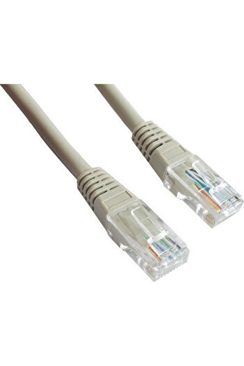 BOEM Cablu de rețea UTP, gri, Ethernet Cat 5e, lungime 10 m - cablu patch internet cu mufă