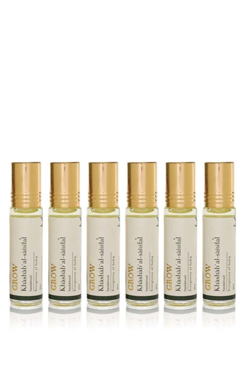 jad Grow Khashab al-sandal Sandalwood Unisex Roll-On Perfume 10 ml (Pack-of-6)