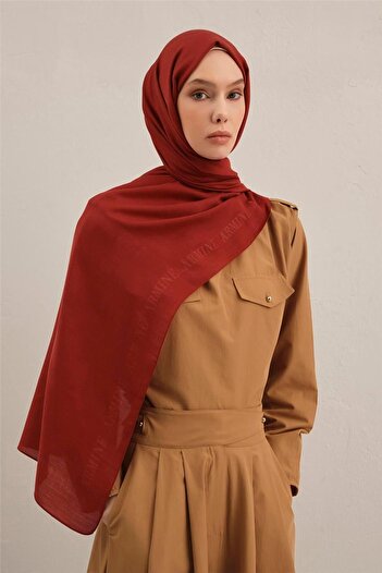 Armine Logo Bordered Cotton Silk Shawl 32