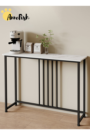 AnneFish 100*30*80cm Console Table Faux Marble Entryway Table Marble Entrance Table Kitchen Display Table