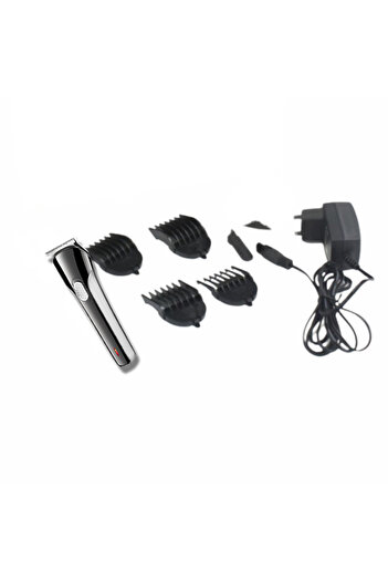 MACVI Macvi® cordless clipper with stand, steel blades, black/silver, high performance