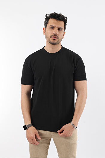 Rodrigo Ανδρικό μπλουζάκι με υφή με λαιμόκοψη Basic T-shirt
