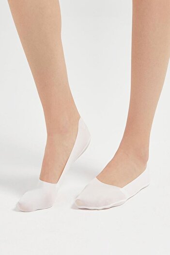 Bolero Laser Cut Non-Removable Women's Ballerina Socks White