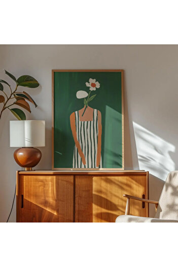 Dekorsiahome Tek Parça Ahşap Çerçeveli Oturma Odası Salon Mutfak Tablo TK0626