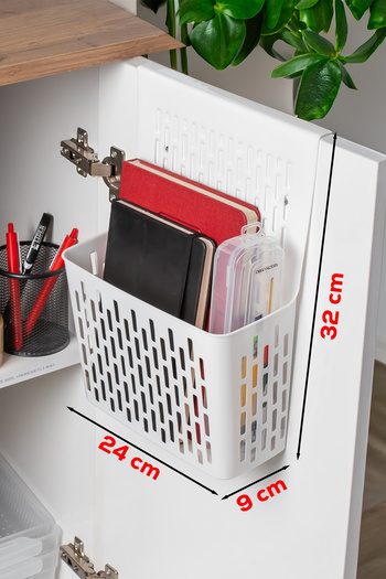 Porsima Org-52 Κρεμαστό ντουλάπι κουζίνας μπάνιου Organizer Θήκη απορρυπαντικού - Λευκό