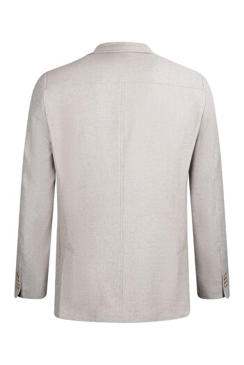 Hatemoğlu Mink Comfort Fit Mono Collar Classic Linen Jacket