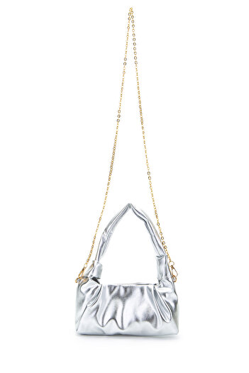 minebag Long Chain Strap Baguette Women's Crossbody Bag Sins Silver