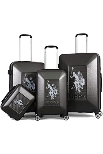 U.S. Polo Assn. U.S. POLO ASSN. Trolley Bag 4 Pcs, Grey, TSA Lock, L 28/M 24/S 20