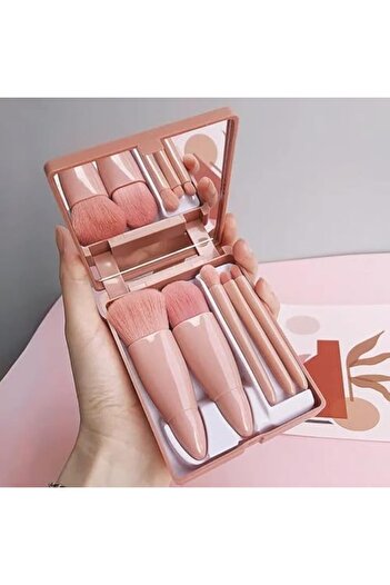 Doltri 5-piece Makeup Brushes For Women - Mini Complete Function Travel Cosmetic Brush Kit With Mirr
