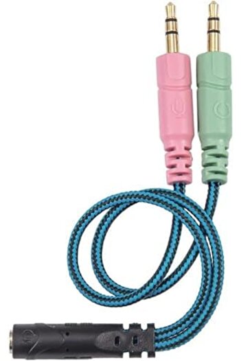 Generic Audio Splitter AUX Y Shape 3.5 mm Female to 2 Headphones and Microphone, Multi-color