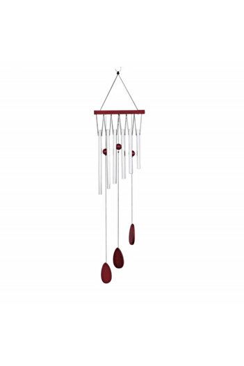 PUFO Wind chime with 12 silver metal sound tubes for home or garden, Feng-Shui model