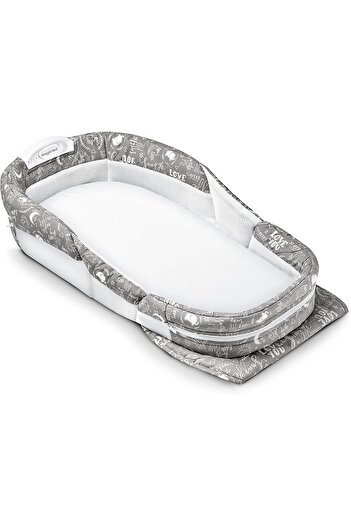 Baby delight Snuggle Nest Harmony Infant Sleeper/baby Bed With Incline Wedge | Grey Elofontes Fabric