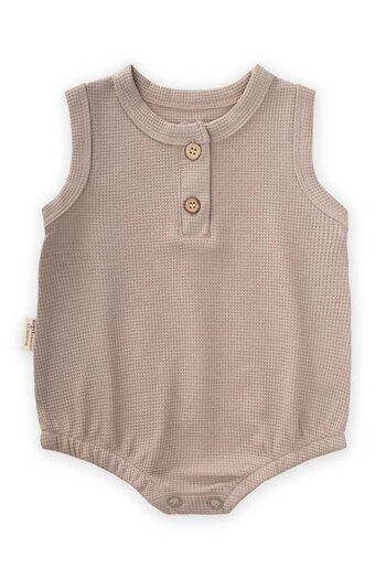 Cigit 0-3 Years Nerz Colored Waffle Patted Bodysuit