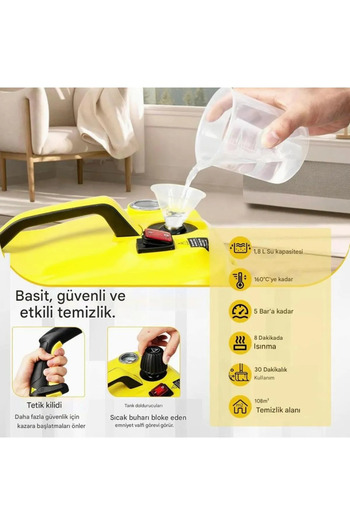 Tiffany Çok Fonksiyonlu Buharlı Temizlik Makinesi- Buharlı Temizleyici