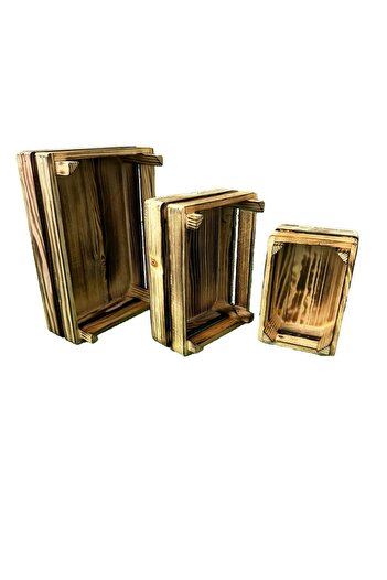 hanartz Set of 3 Decorative Wooden Cases – Handmade Pine Tree Box