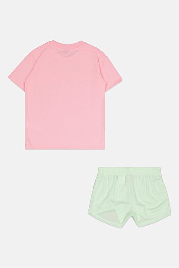 Puma Kids Girl 2 Pieces Sportswear Fit Brand Logo Top And Bottom Set, Pink/Mint Green