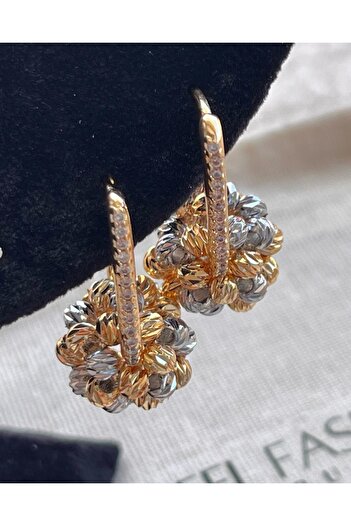 Steel Fashion İstanbul Gold-Silver Top Küpe
